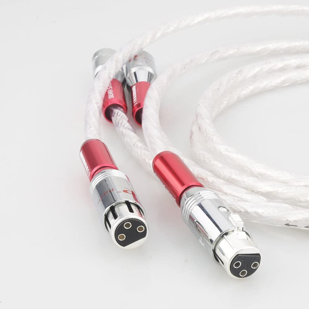 Pair Silver Plated Strands Audio Cable With Silver plated 3pins XLR Balanced cable,xlr connector,audio (Length : 2m)
