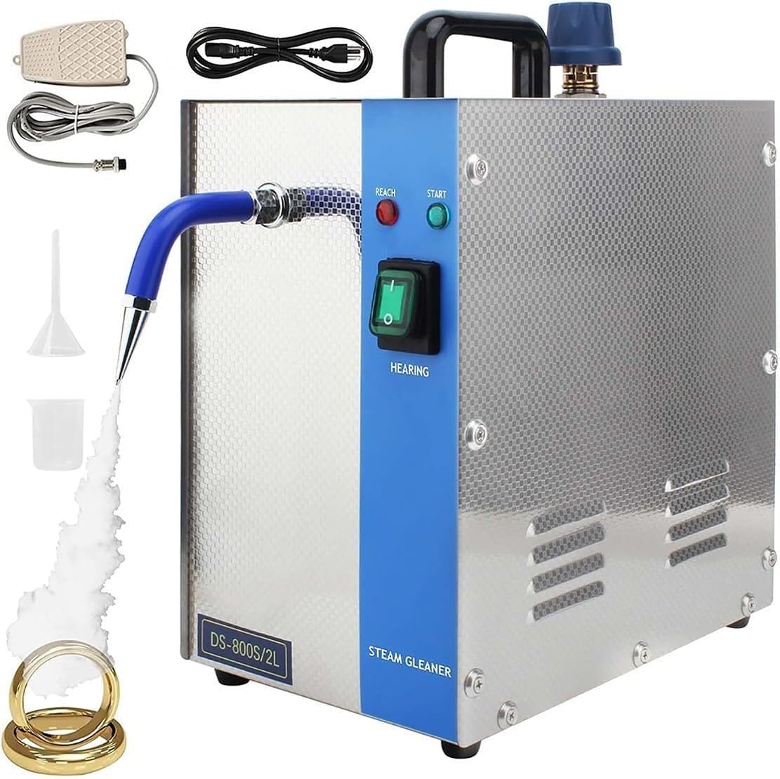 Stainless Steel Gold and Silver Jewelry Cleaning Machine, Cleaner Steam Cleaning Machine with Heater, Steam Pressure: 4KG, Outlet Temperature: 135°C, Goldsmith Equipment (Size : 2L)