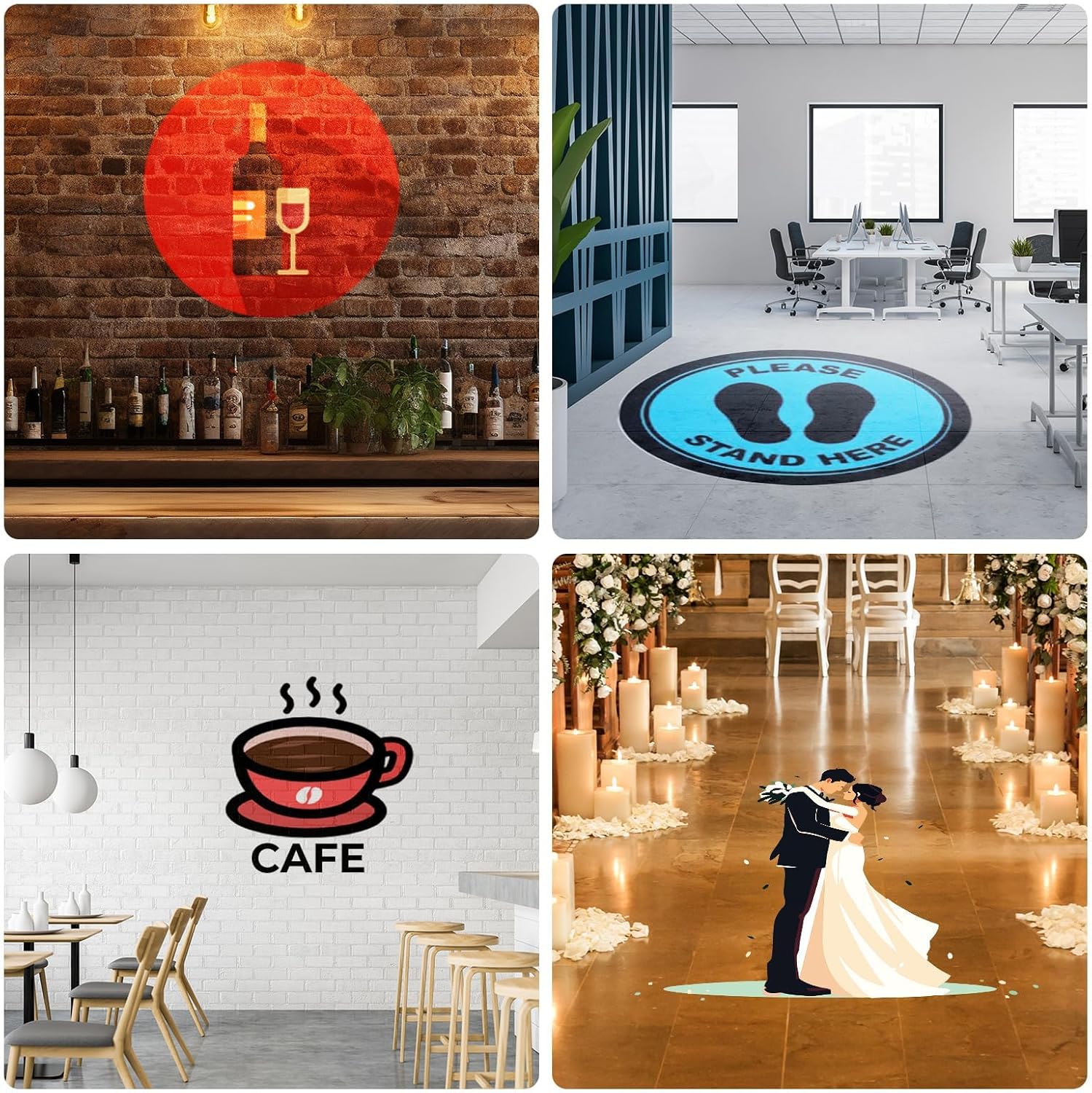 160W Logo GOBO Projector 4K Lamp Beads IP67 Waterproof Rust-Resistant Remote-Controlled Custom GOBO for Advertising,Parties,Weddings Indoor and Outdoor