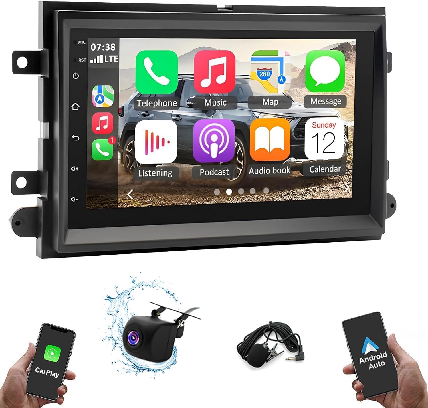 Android 13 Car Radio Stereo, 7''Car Audio fit for Ford F150 F250 F350 Fusion Edge Explorer Taurus Freestar with Carplay & Android Auto GPS WiFi Bluetooth Mirror Link Backup Camera Mic [2+32G]