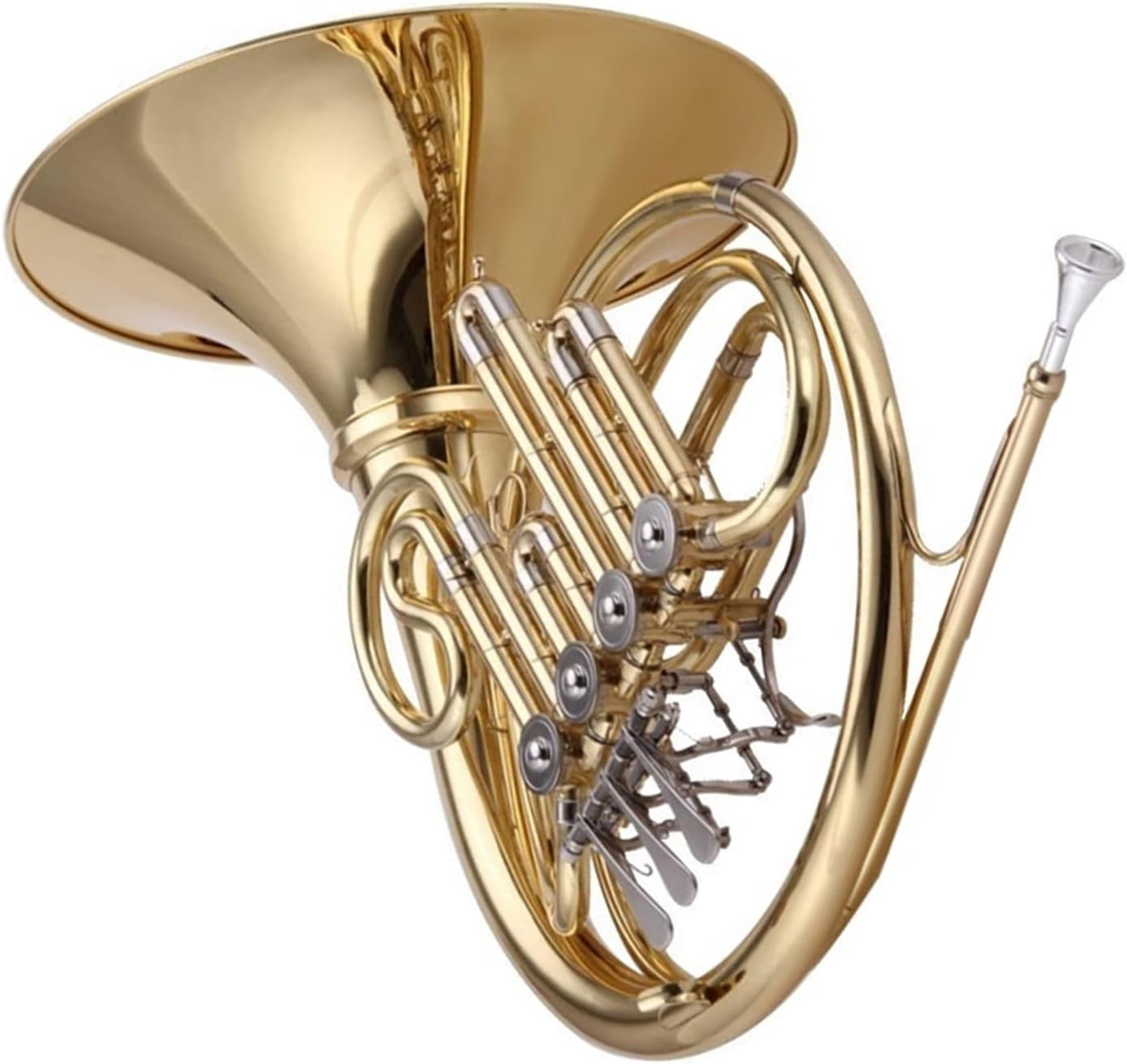 4 Key French Horn French Horn B Flat Four Key Single Row Professional Performance Instrument Painted Gold
