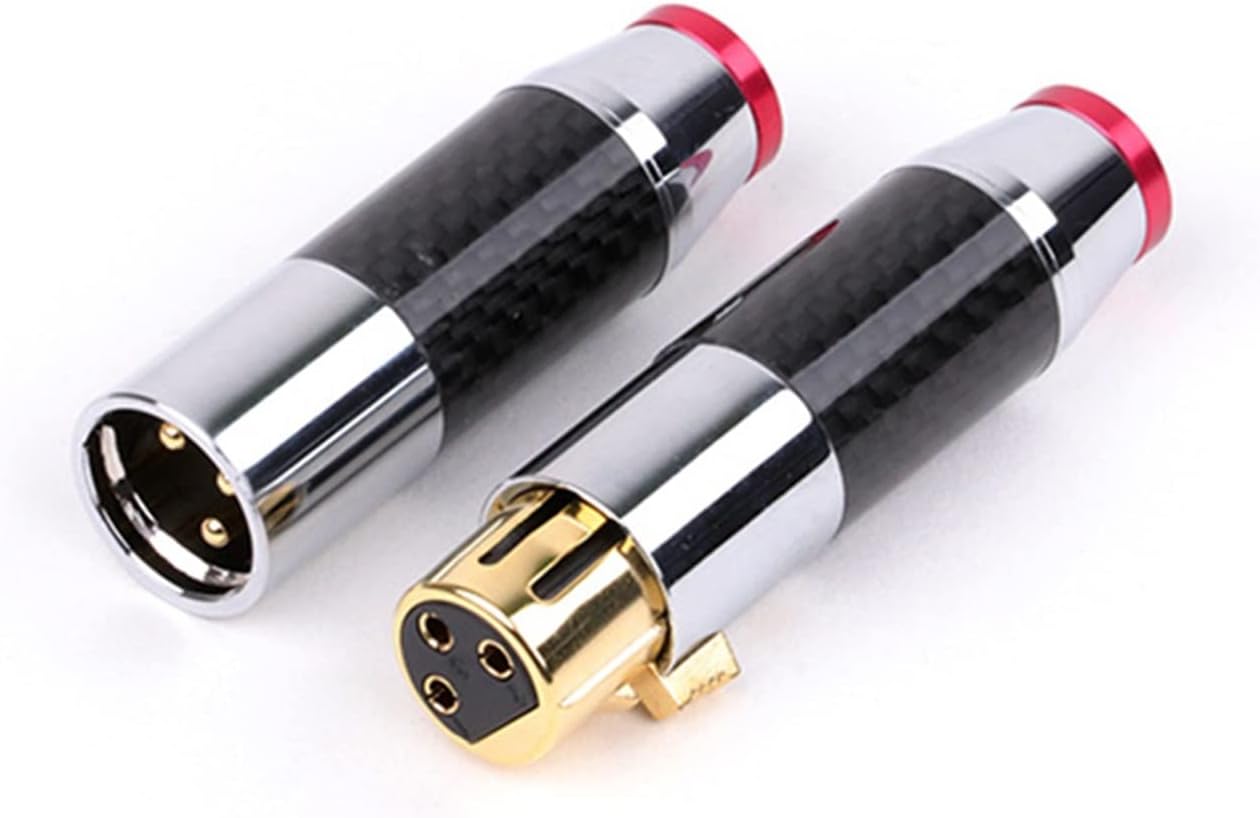 3-Pin X L R Cable Connector Carbon Fiber Black Basics X L R Male Plug Female Jack for Microphone Audio Speaker 20Pcs (Color : 20xD1009F-Red)