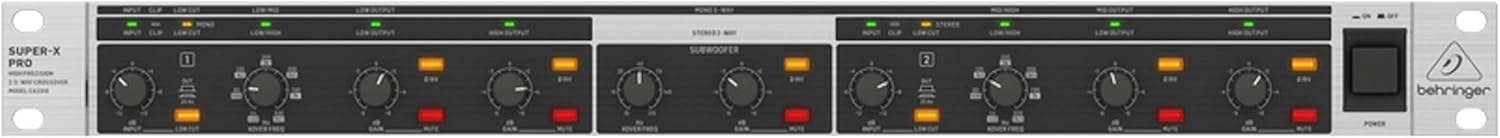 Behringer SUPER-X PRO CX2310 Professional High-Precision Stereo 2-Way/Mono 3-Way Crossover with Subwoofer Output