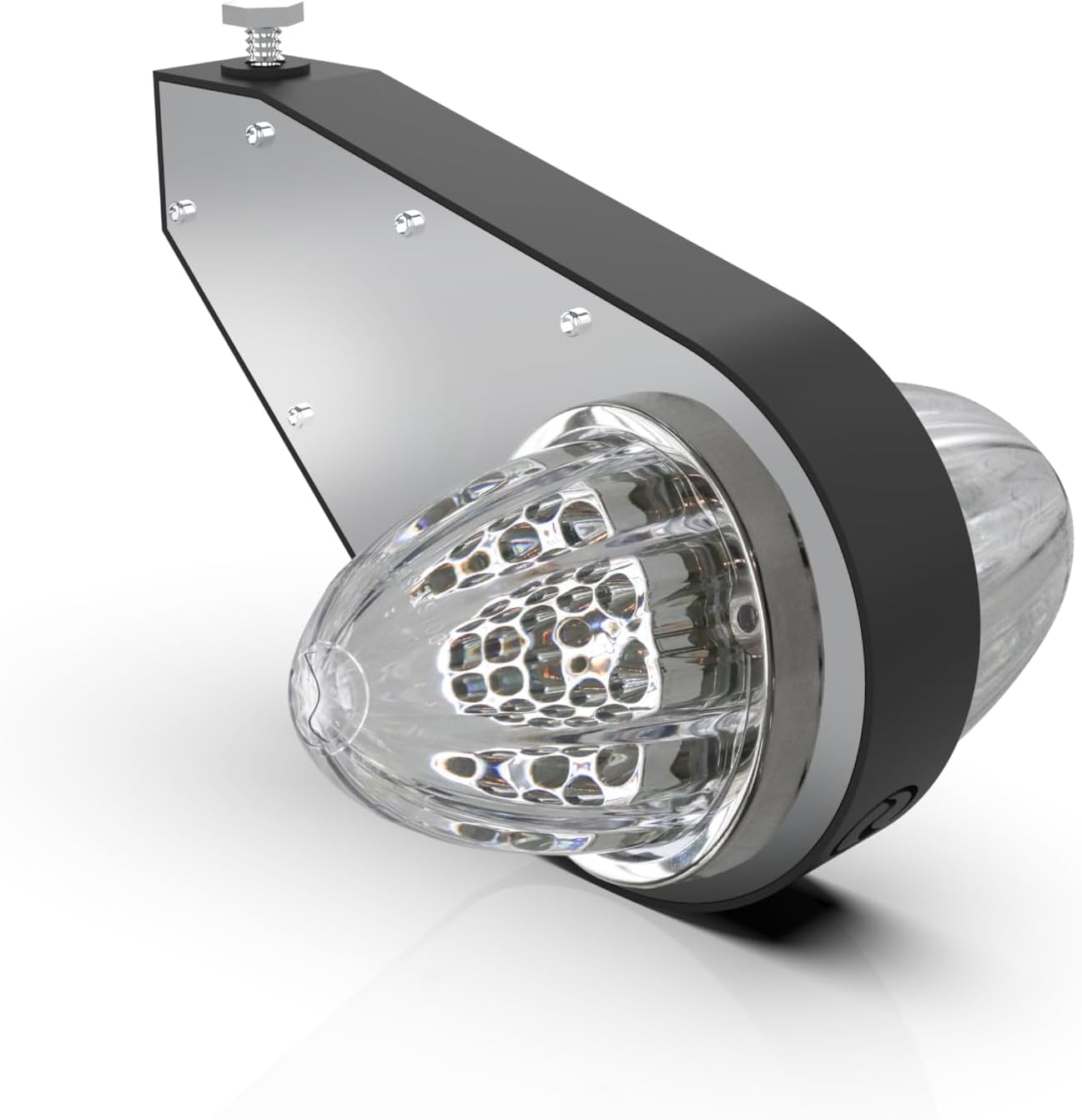 RoadWorks | ICON MXT Billet Mirror Bracket Lights with Amber and Red Watermelon Lights with Clear Lenses, and Black Billet Frame | Pair | N19943C