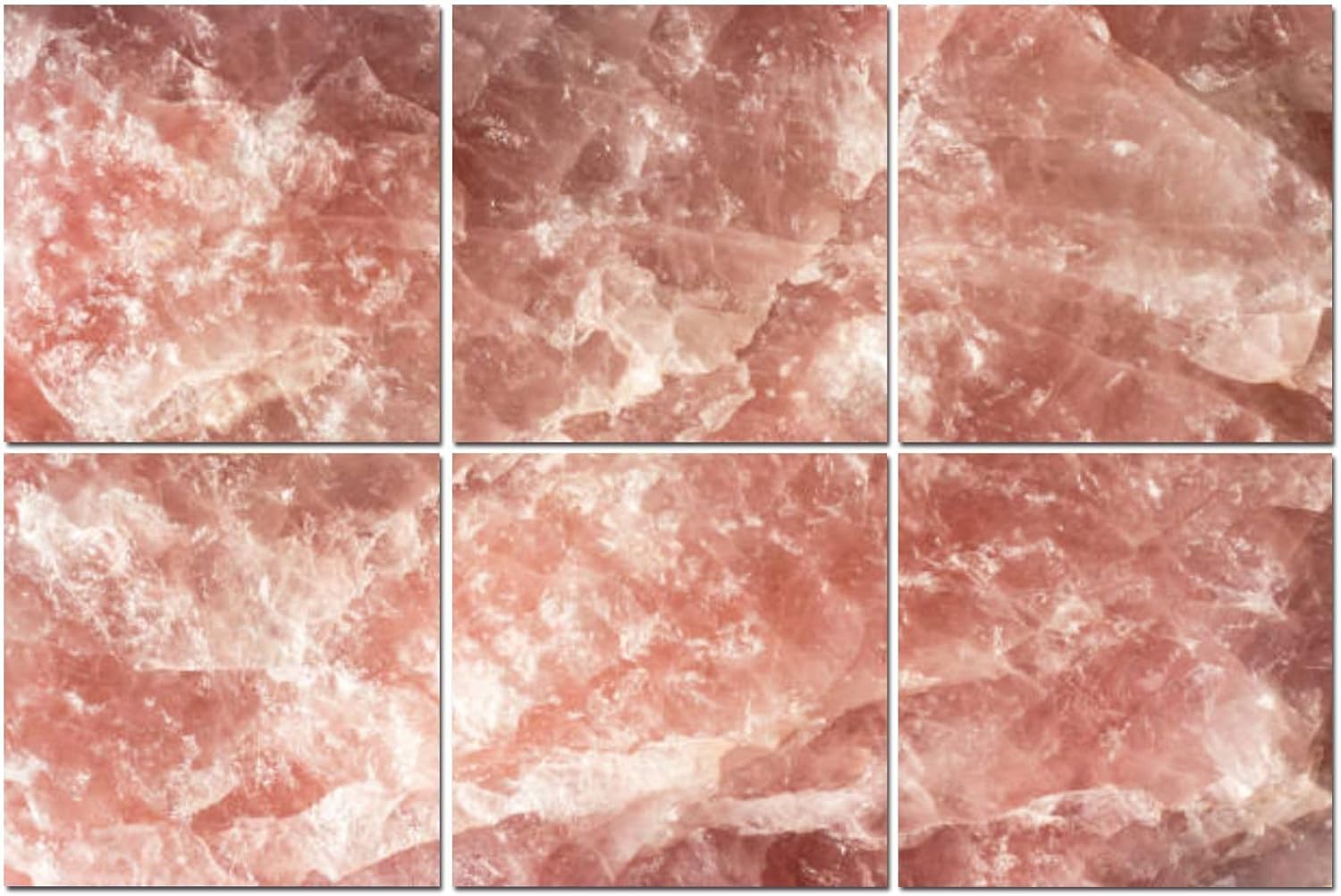 6 Pack Art Acoustic Panels Himalayan pink salt rock from whole solid crystal block Soundproof Wall Panels, 48