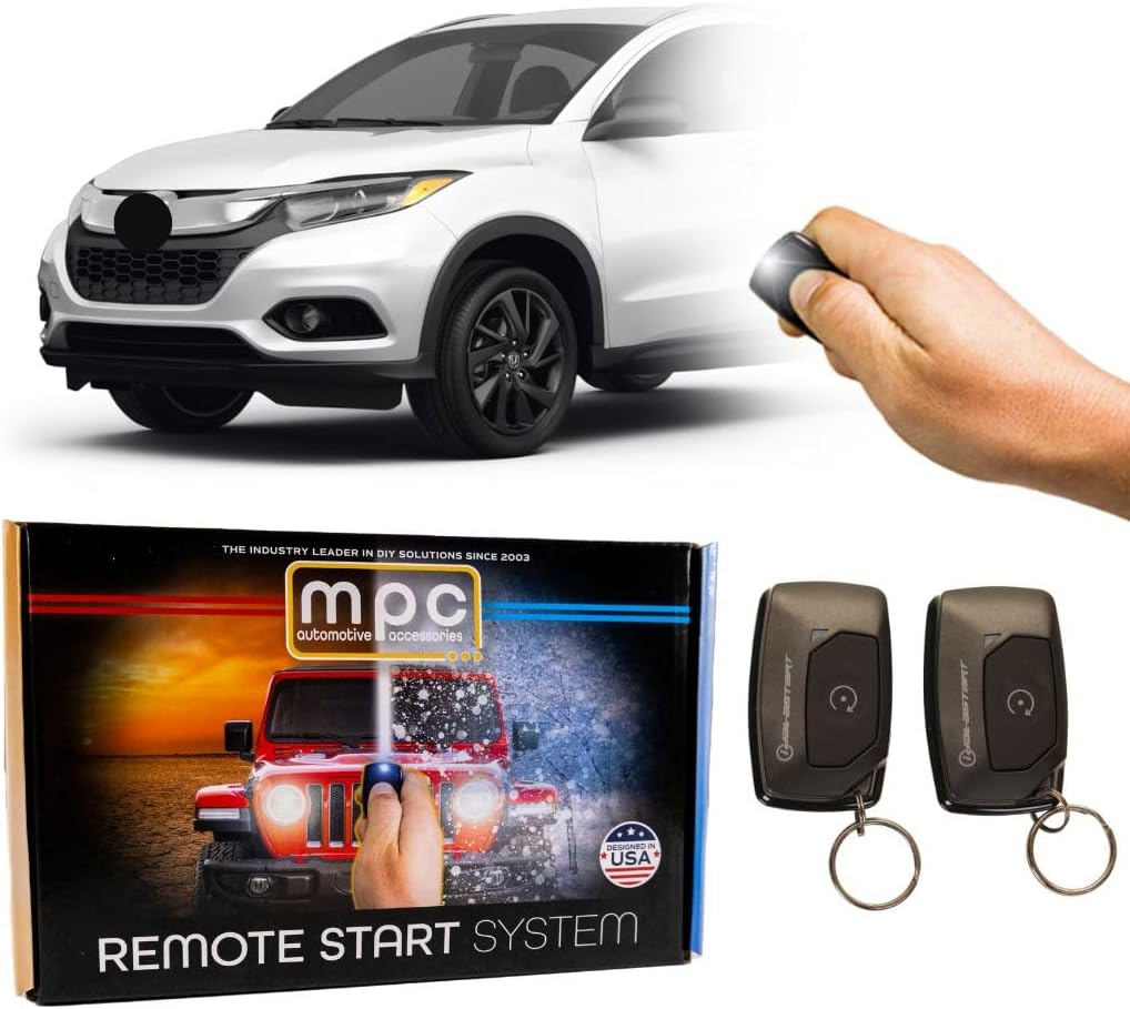 MPC Plug N Play Remote Start Compatible with Honda HR-V 2016-2022 |Gas| |Push to Start| with T-Harness - (2) Ultra-Compact Extended Range 1-Button Remotes - Up to 800 ft - Premier USA Tech Support