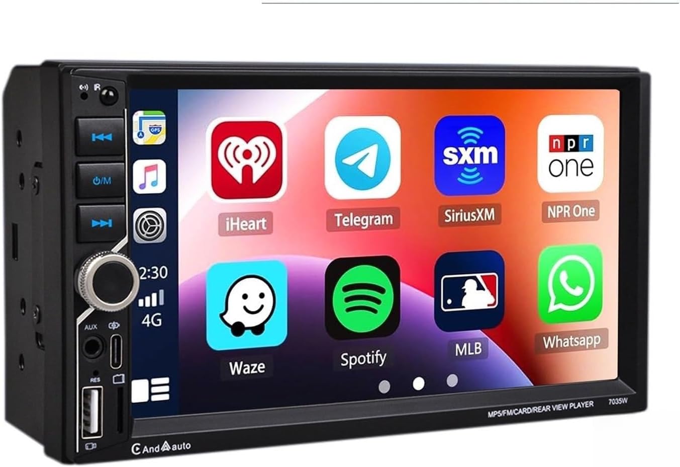 7 Inch HD Touch Screen Car Radio 2 Din Video Player Wince Wireless CarPlay Android Bluetooth Rear Camera(Radio-4LEDCamera)
