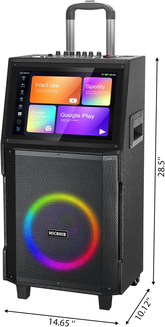 Karaoke Machine for Adults with Lyrics Display and Screen,Portable Bluetooth Speaker for Party,TV, Karaoke System with 2 Wireless Microphone for Any Occasion