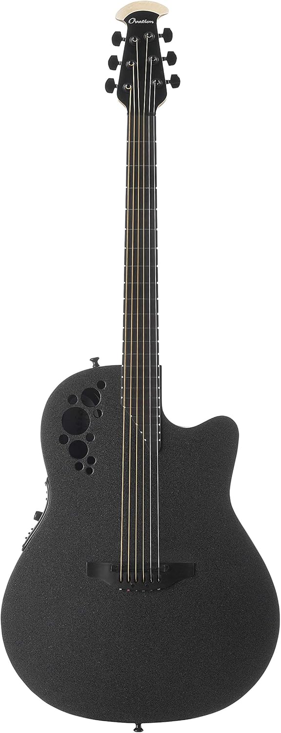 Ovation Mod TX Collection Acoustic-Electric Guitar, Textured Black, Super Shallow Body (1868TX-5)