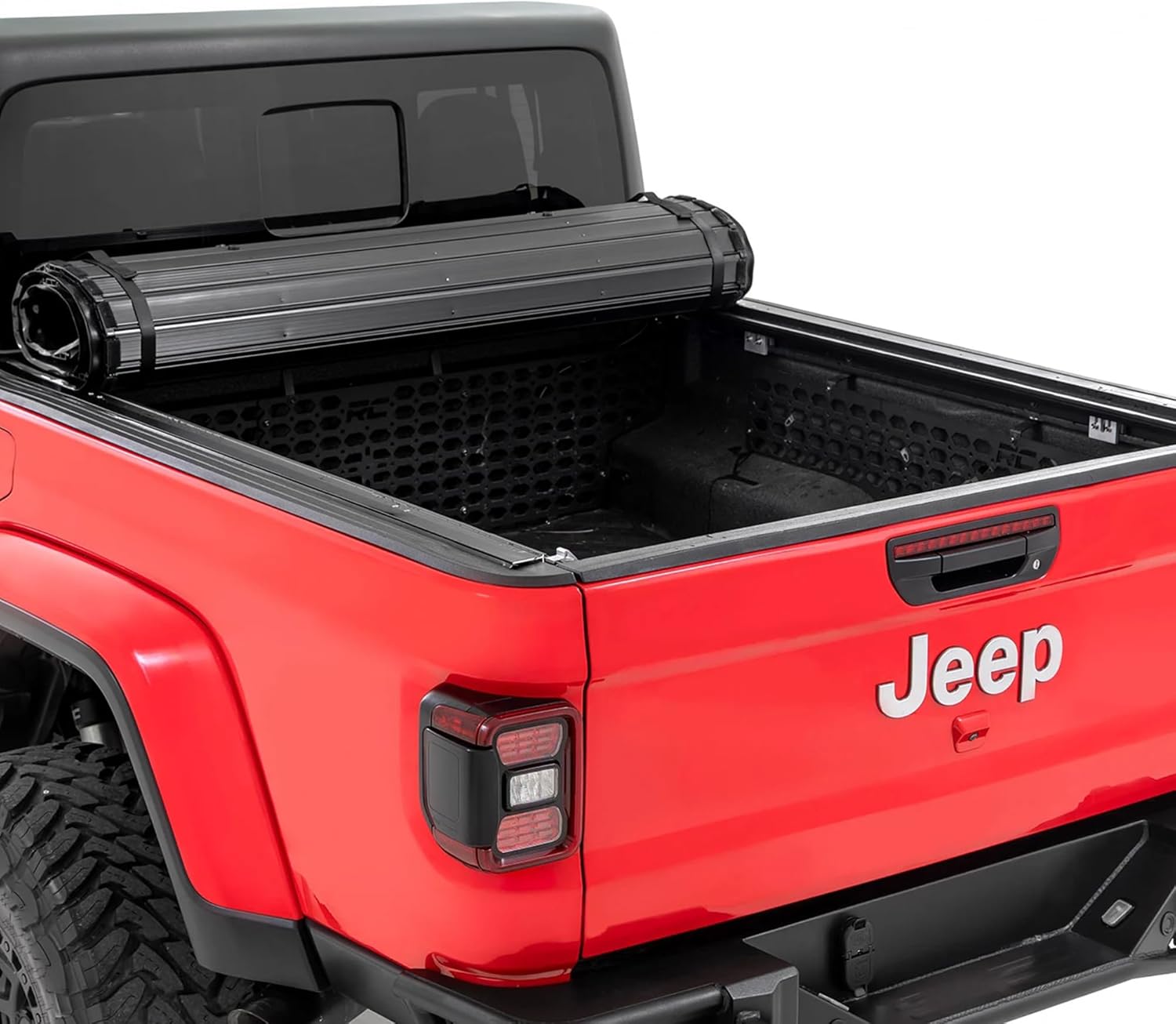 Rough Country Hard Roll-Up Tonneau Cover for Jeep Gladiator JT (2020-2025) - Aluminum Truck Bed Cover, Fits 5' Bed