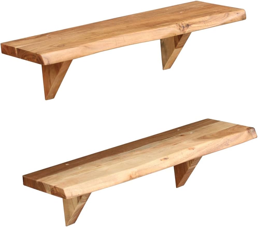 Floating Shelves,Rustic Wood Wall Storage Shelves, Wall Mounted Shelf Organizer Display Shelf,for Living Room, Bedroom, Kitchen, Bathroom,Office,Wall Shelves 2 pcs 23.6