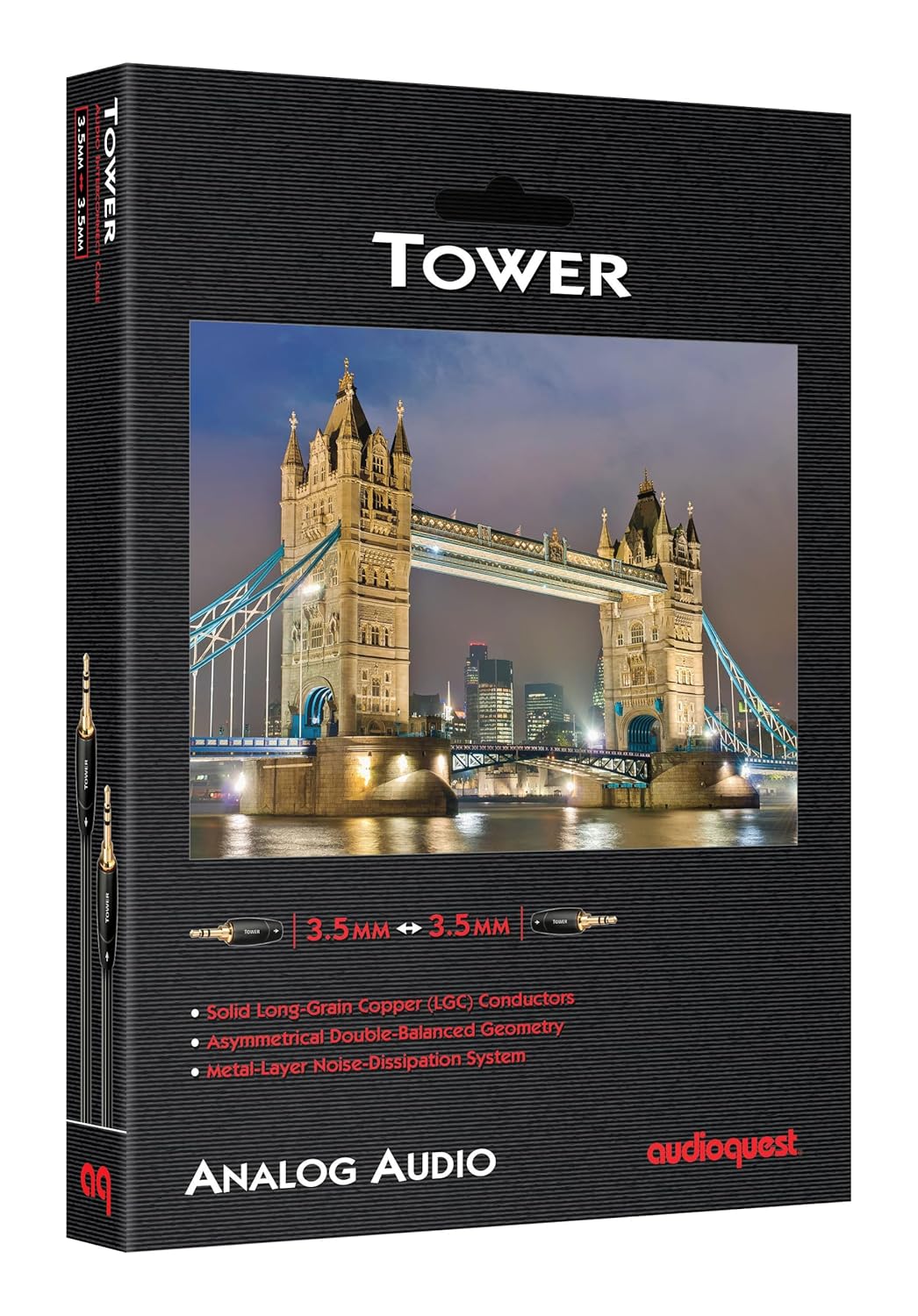 AudioQuest Tower Stereo mini-to-mini Cable with 3.5mm Plugs - 2 Meters/6.6 feet