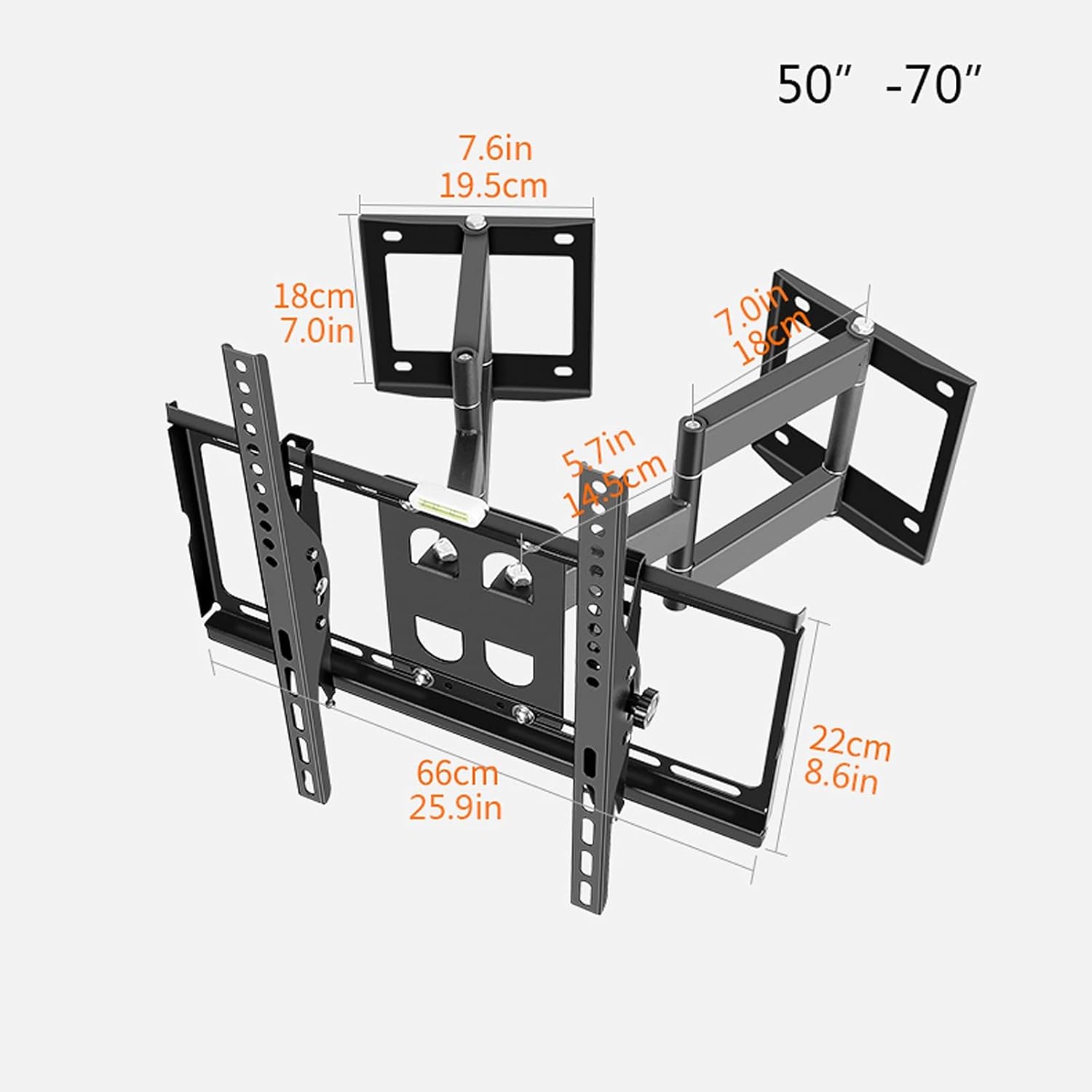 Universal Tv Stand Tv Stand Base Six-Arm Corner Tv Bracket Full Motion Wall Mount Extension Swivel Tilt Tv Bracket with Dual Base Fits Most 32 to 70 Inch Flat S,Yellow-L