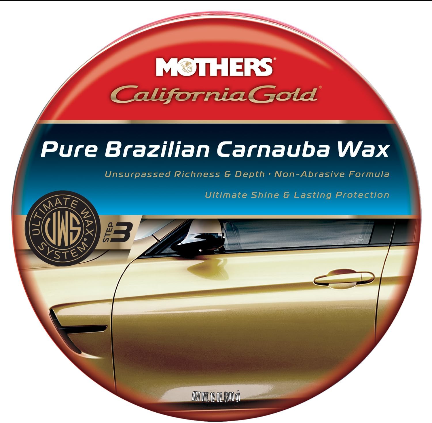 Mothers 05550-6 California Gold Pure Brazilian Carnauba Wax Paste (Ultimate Wax System, Step 3) - 12 oz., (Pack of 6)