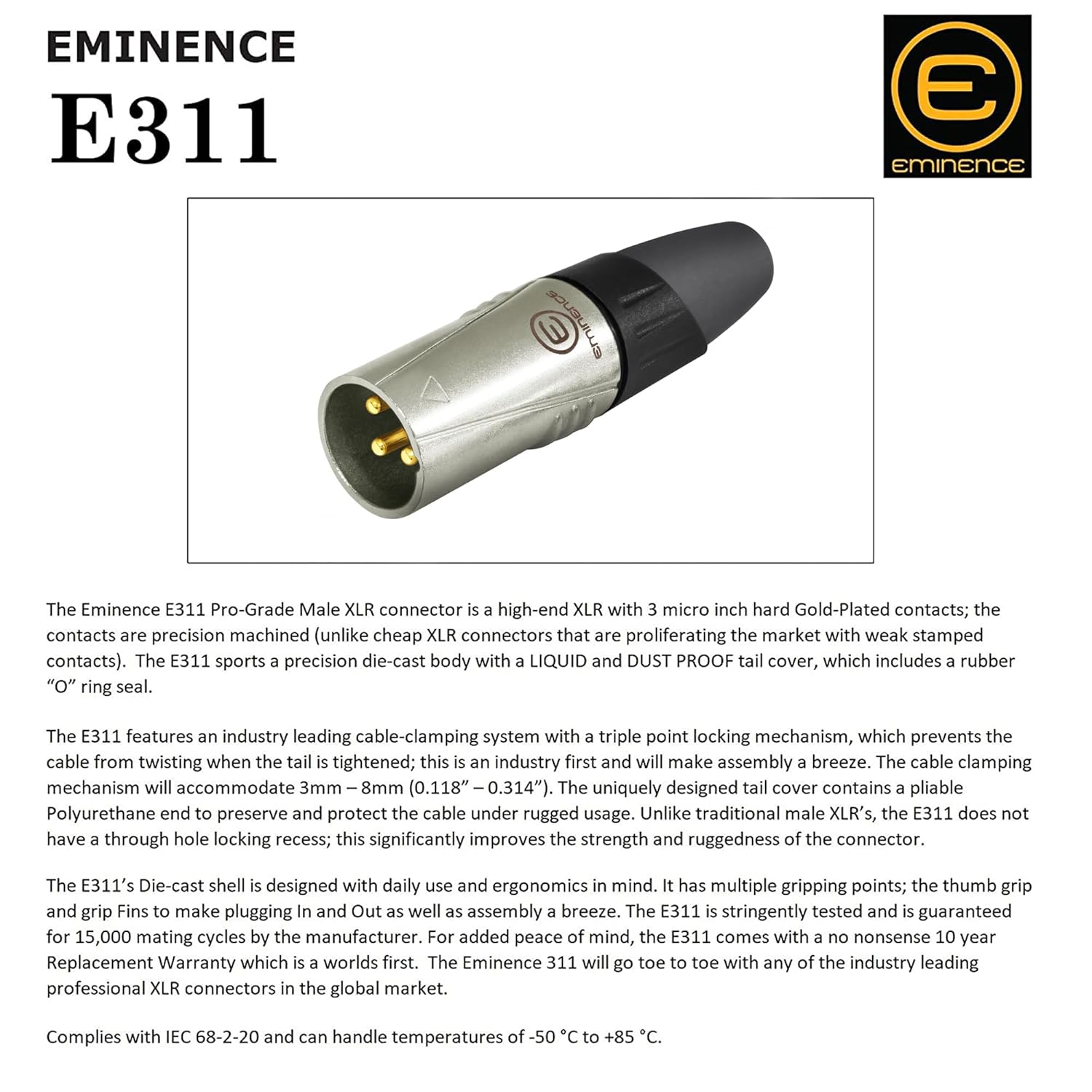 WBC-VALUELINE-2CS (22 AWG) - 6 Units - 12 Foot–Low-Capacitance Shielded Balanced Flexible Microphone, Active-Speaker & Interconnect Cables with Eminence Gold XLR Connectors