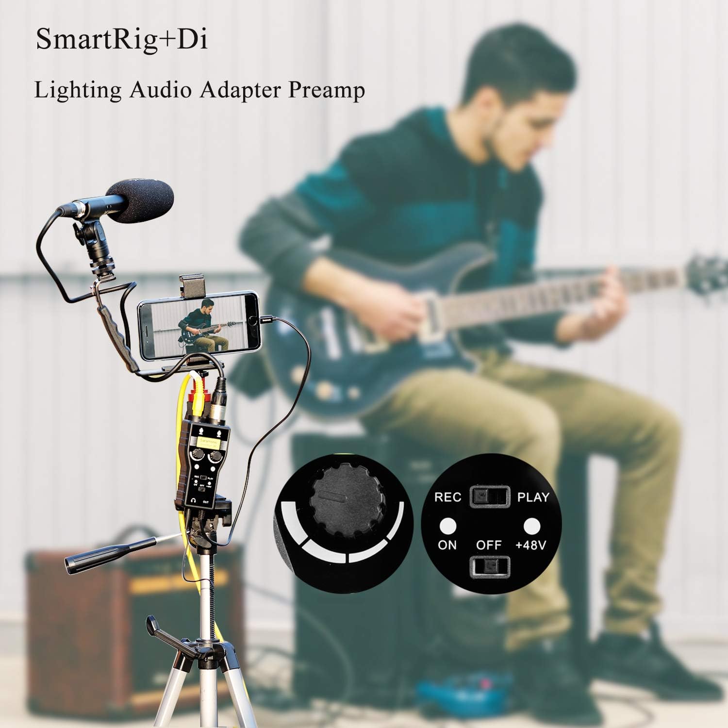 Lightning Microphone Preamp Compatible with iPhone 11 X 8 7 6 Vlog, Saramonic 2-Channel Lightning Mic XLR & 6.3mm Guitar Interface for iPad iPod, iOS Smartphone Tablet YouTube Video