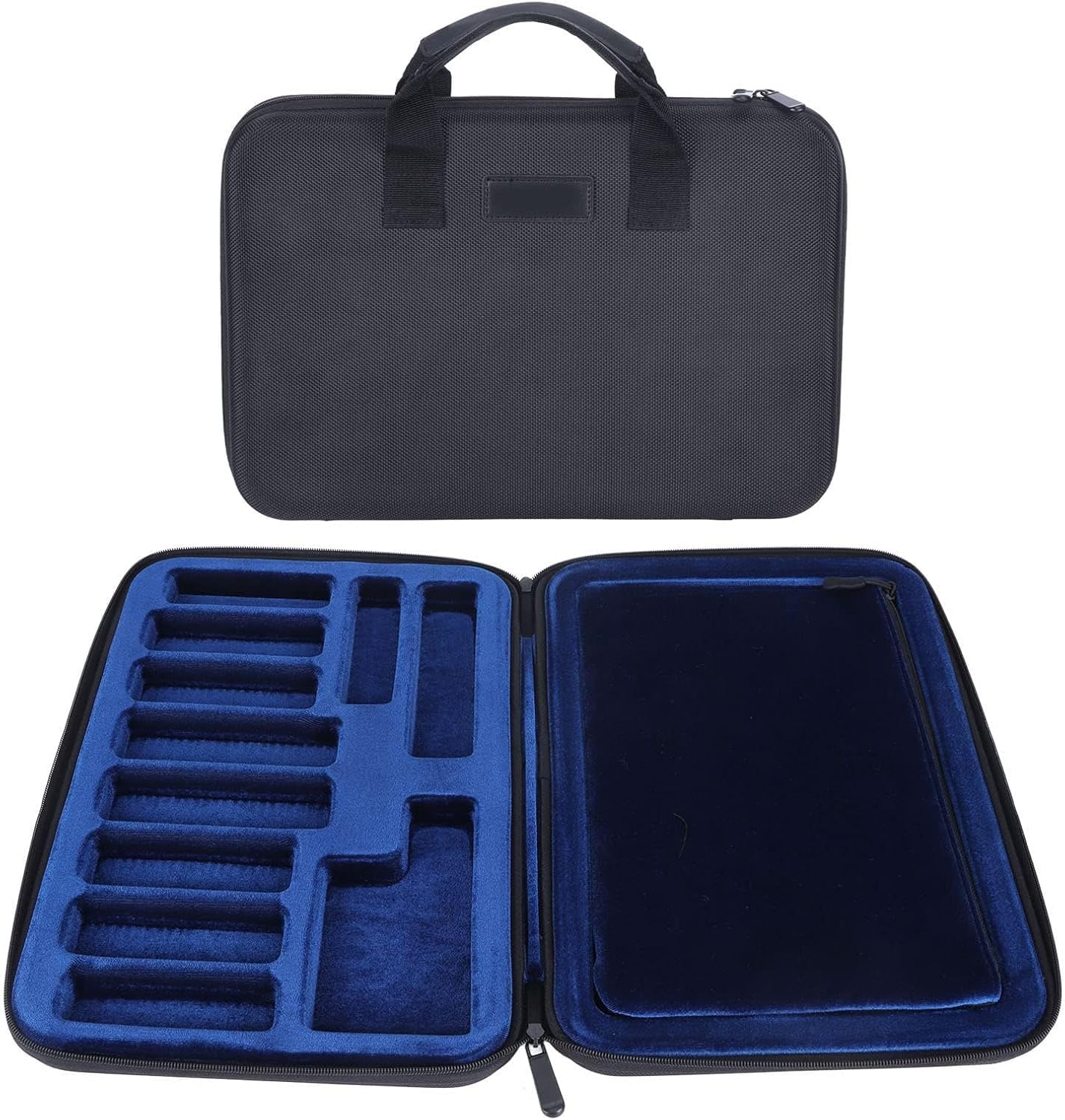Universal Mouthpiece Storage Case for Saxophone/Alto Sax/Clarinet/Trumpet, Woodwind Instrument Soft Velvet Protection Holds 12 Trumpet Saxophone Mouthpiece Storage Case Clarinet Box Bag