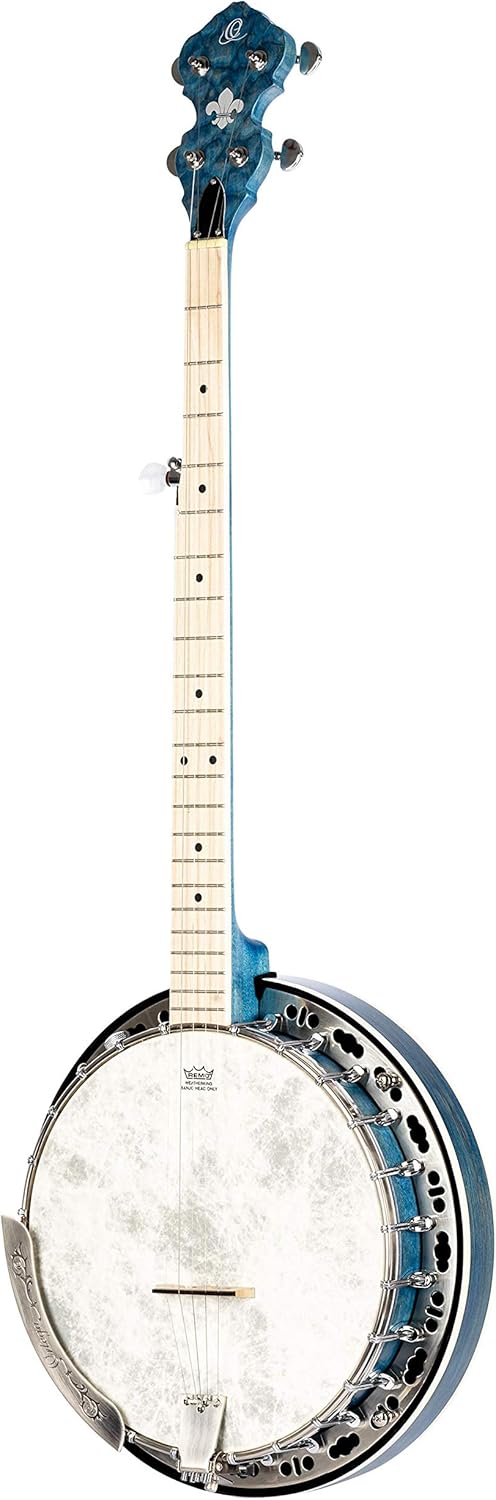 Ortega Guitars Facon Falcon Series 5-String Quilted Maple Resonator Acoustic-Electric Banjo w/Bag, Right (OBJE400TBL)