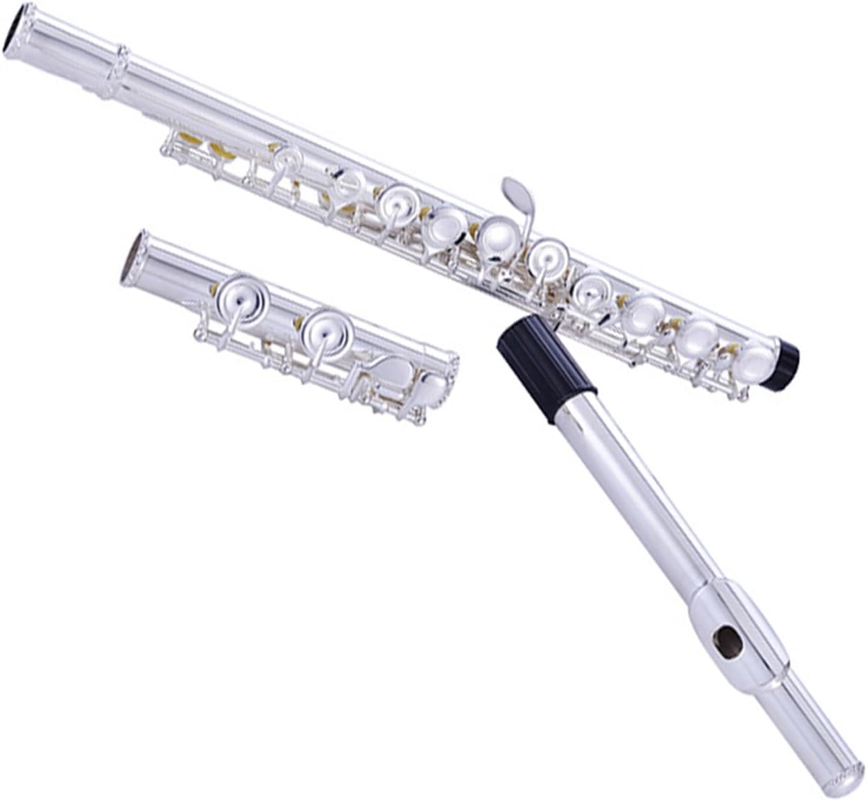 Flute Set Flute Wind Instrument White Copper Alloy Body C Key Silver Plated 16 Closed Hole French Keys