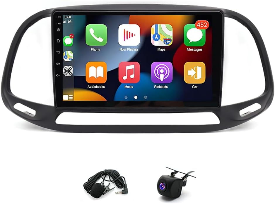 Android 14 Double Din Car Radio Compatible with Dodge Ram Promaster City 2015-2020, 4G+64G 9