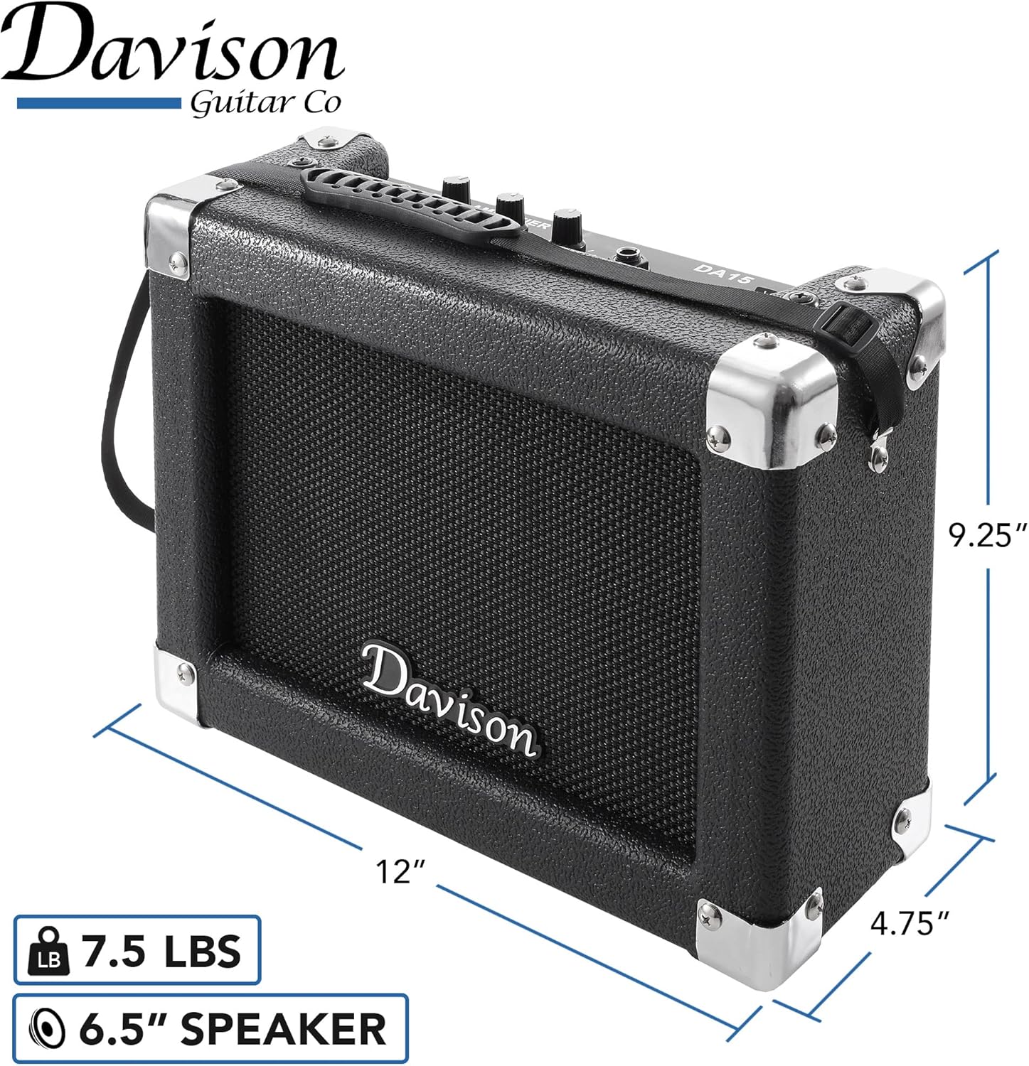Davison Guitars 15-Watt Electric Bass Guitar Amplifier