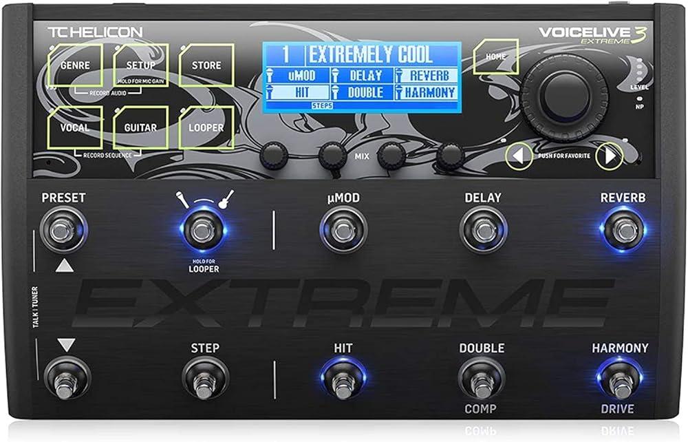 TC Helicon VOICELIVE 3 EXTREME Unrivaled Vocal and Guitar Effects Performance Floor Pedal with Backing Tracks, Looping, Automation and Audio Recording