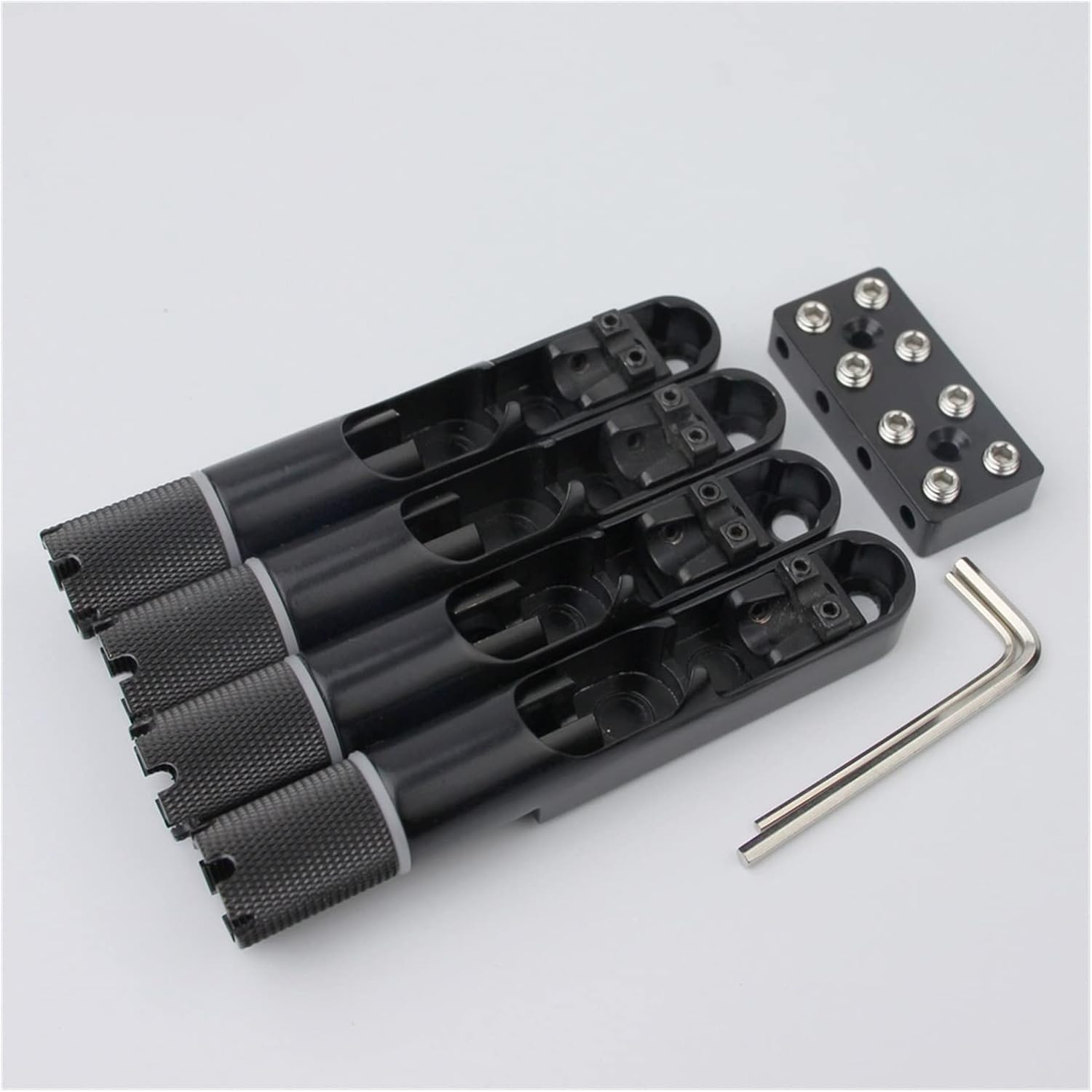 4/5 Pieces Single String Bass Bridge Headless Fixed Fanned Bridges for Electric Bass Black Electric Guitar Bridge (Color : 4 PCS)