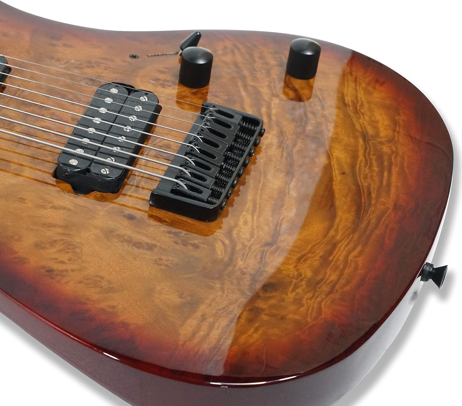 Gstyle 8 String Electric Guitar Burl poplar veener top okoume Wood Body Bolt On Maple Neck Poplar Wood Body (Right-handed) (ES-800)