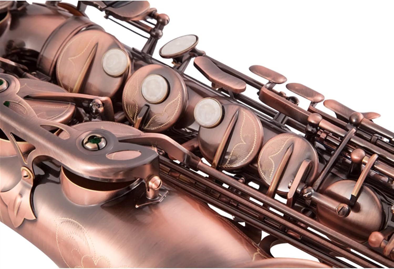 Saxophone Set High Grade Red Bronze Bent EB Alto Saxophone E-Flat Sax Carved Pattern Woodwind Instrument with Carry Case Saxophones Student