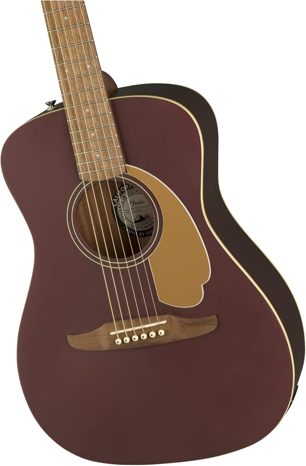 Fender Malibu Player Acoustic Electric Guitar, Burgundy Satin, Walnut Fingerboard