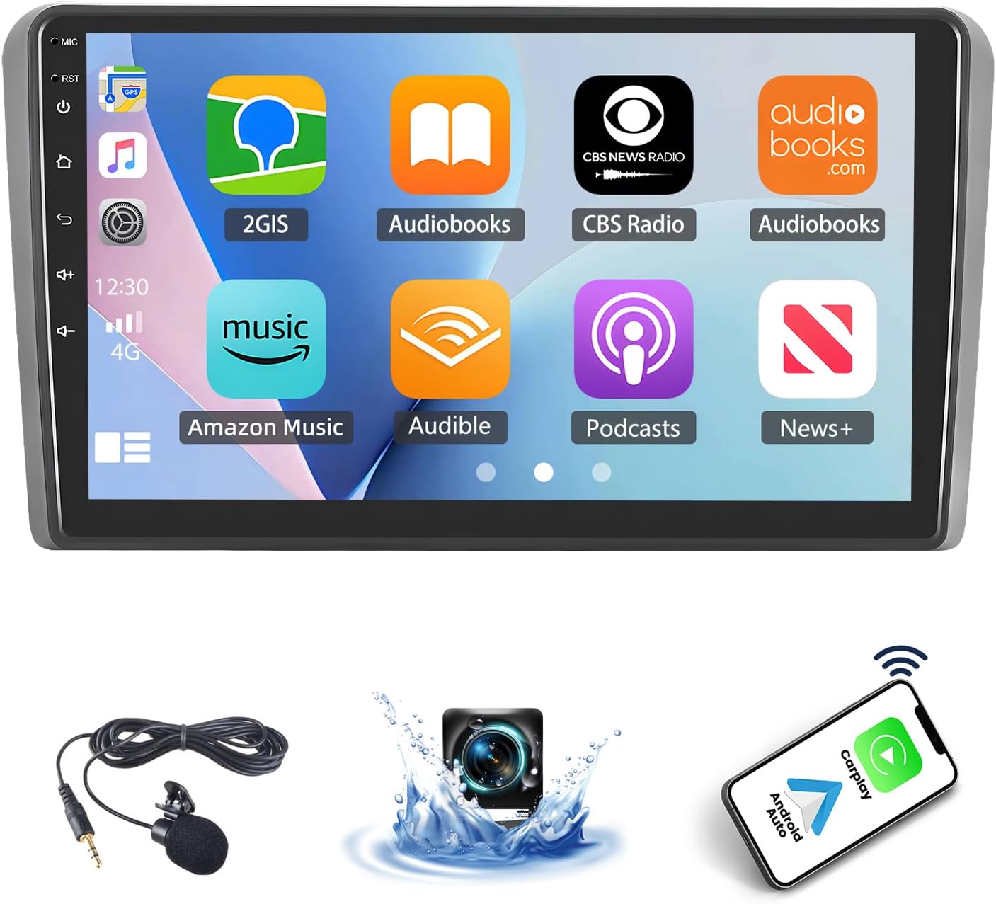 4+64G Android 14 Car Stereo Compatible with Honda Element 2003-2006 Radio Upgrade 9 Inch Touch Screen with Wireless Carplay Android Auto AHD Backup Camera Mirror Link GPS SWC WiFi FM