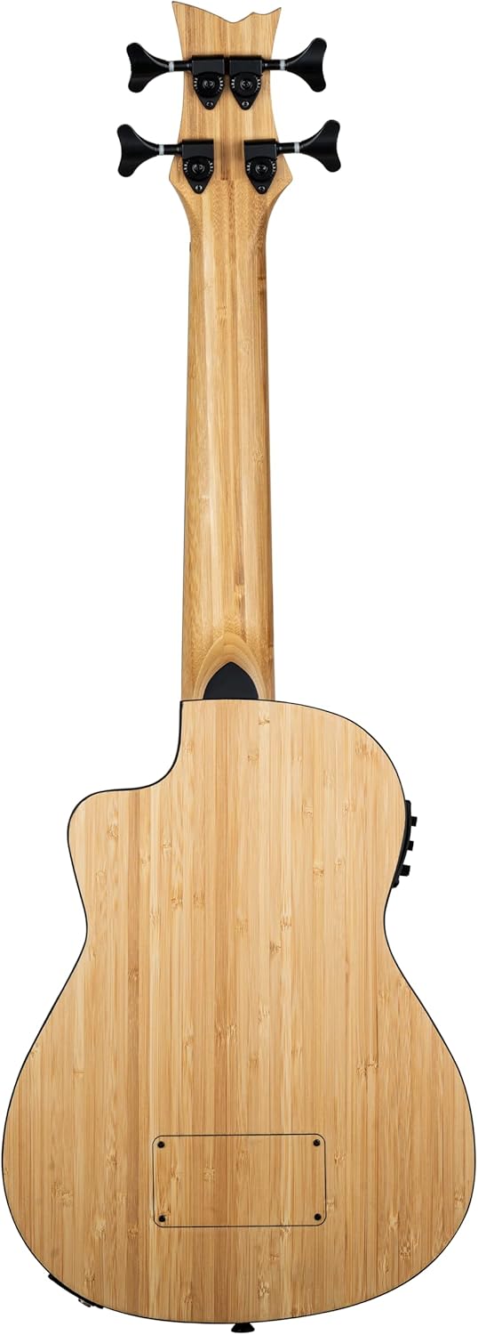 Ortega Guitars 4 String Bamboo Series All Solid Acoustic-Electric Uke-Bass w/Bag, Right-handed, Natural, (RUNAB-UB)
