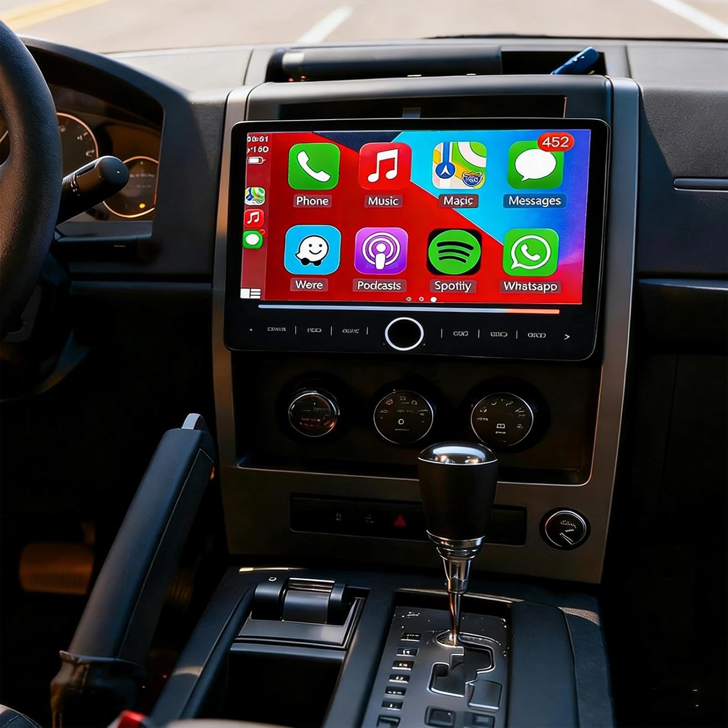 PHEZEN 10 inch Touchscreen Car Stereo Fit for Jeep Liberty 2008-2012, Android 14 Double Din Car Radio with Carplay & Android Auto in-Dash Navigation BT Mirror Link WiFi Backup Camera 4+64G