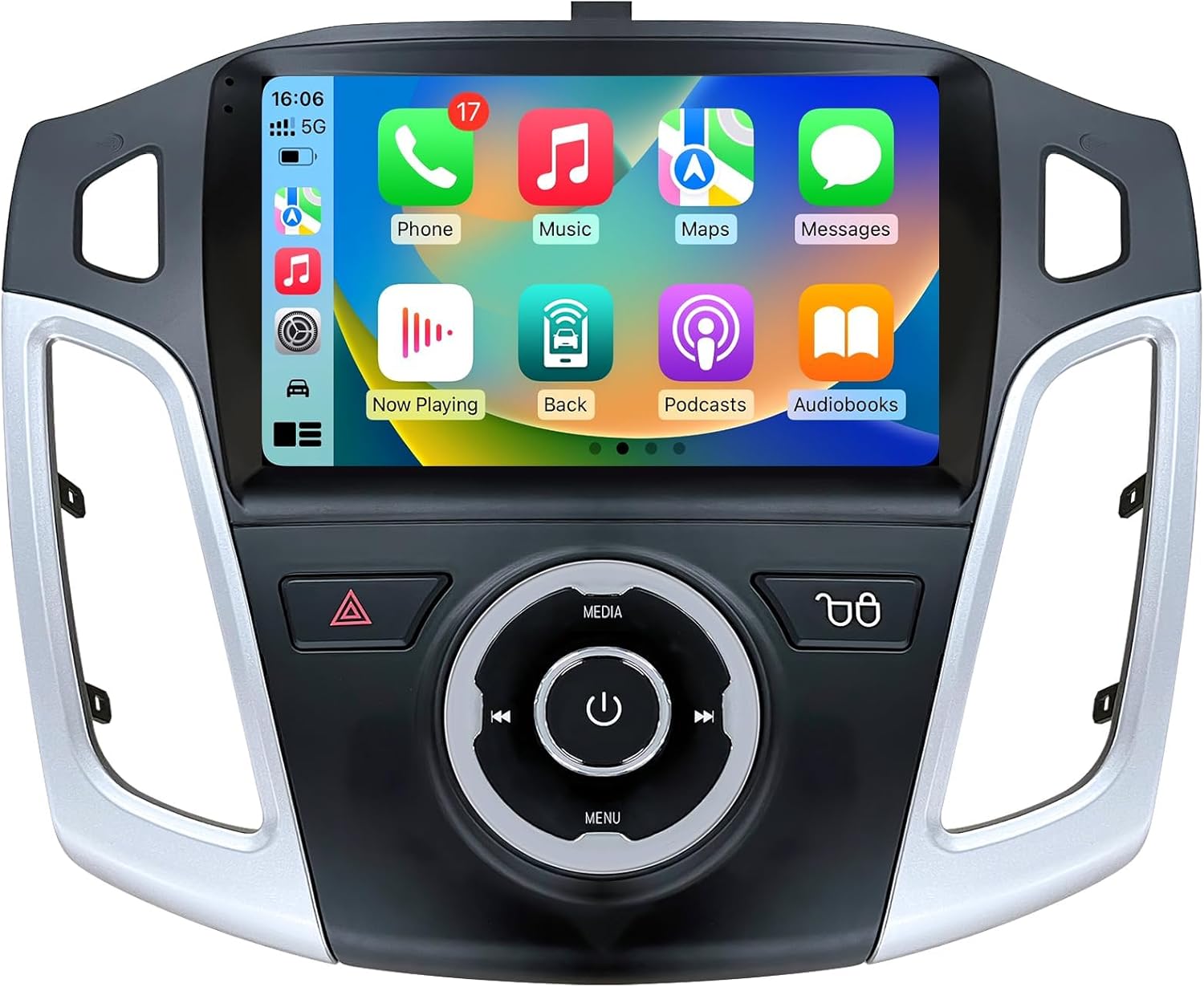 Car Radio Stereo for Ford Focus 2012-2018: 9 Inch Touch Screen Head Unit Replacement with Wireless Carplay Android Auto GPS Bluetooth 5G-WiFi 1080P Backup Camera FM SWC