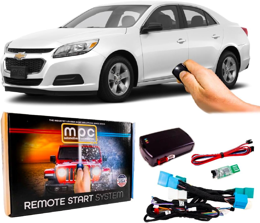 MPC Factory Remote Activated Remote Start Compatible with 2013-2015 Chevrolet Malibu - Plugin T-Harness - FlashLink Updater - Premier USA Based Tech Support