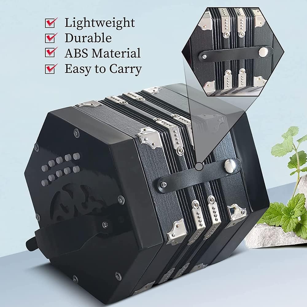 20 Buttons Concertina Accordion, With Carrying Bag, Adjustable Hand Strap, For Adults Kids Beginner Daily Practice Stage Performance
