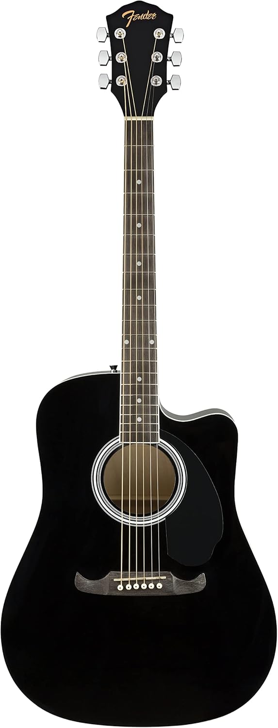 Fender FA-125CE Dreadnought Acoustic Guitar, Black