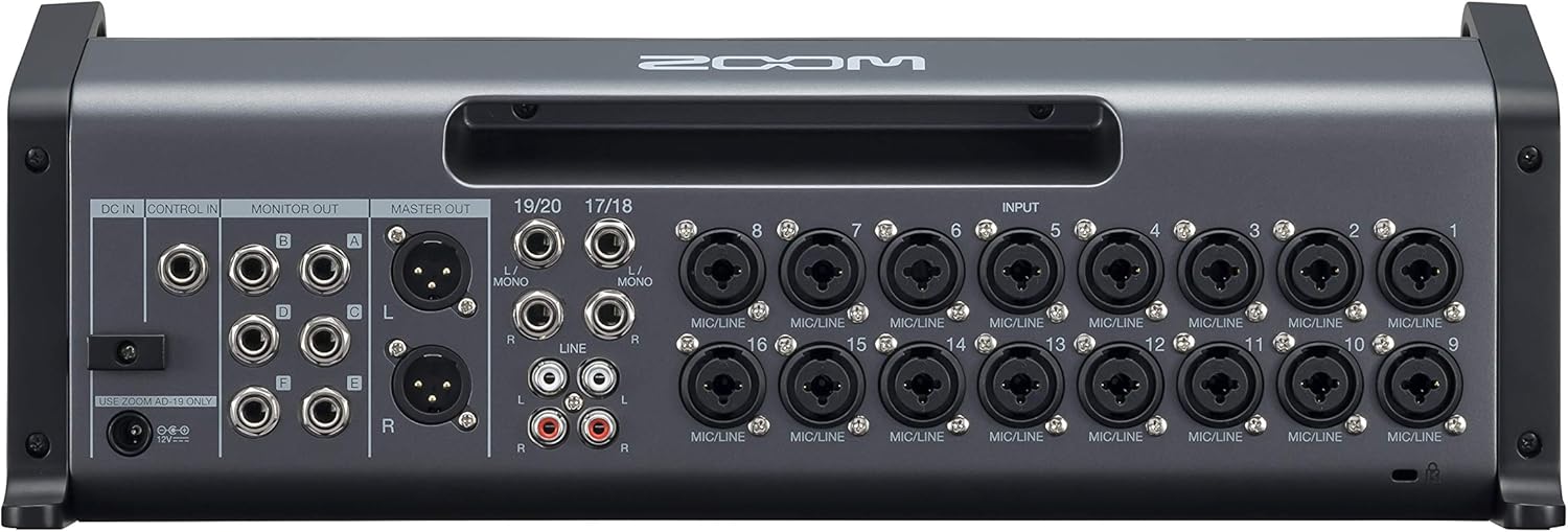 Zoom LiveTrak L-20R Digital Mixer & Multitrack Recorder, Rack Mountable, 20-Input/ 22-Channel SD Card Recorder, 22-in/4-out USB Audio Interface, 6 Customizable Outputs, Wireless iOS Control,Black
