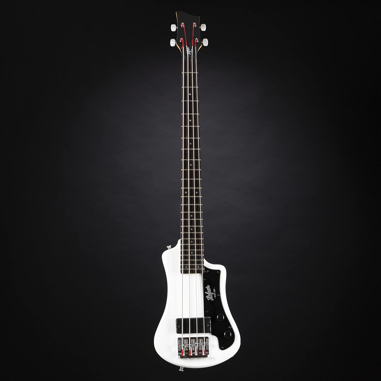 HOFNER Shorty Electric Bass Guitar, White, W/Gig Bag