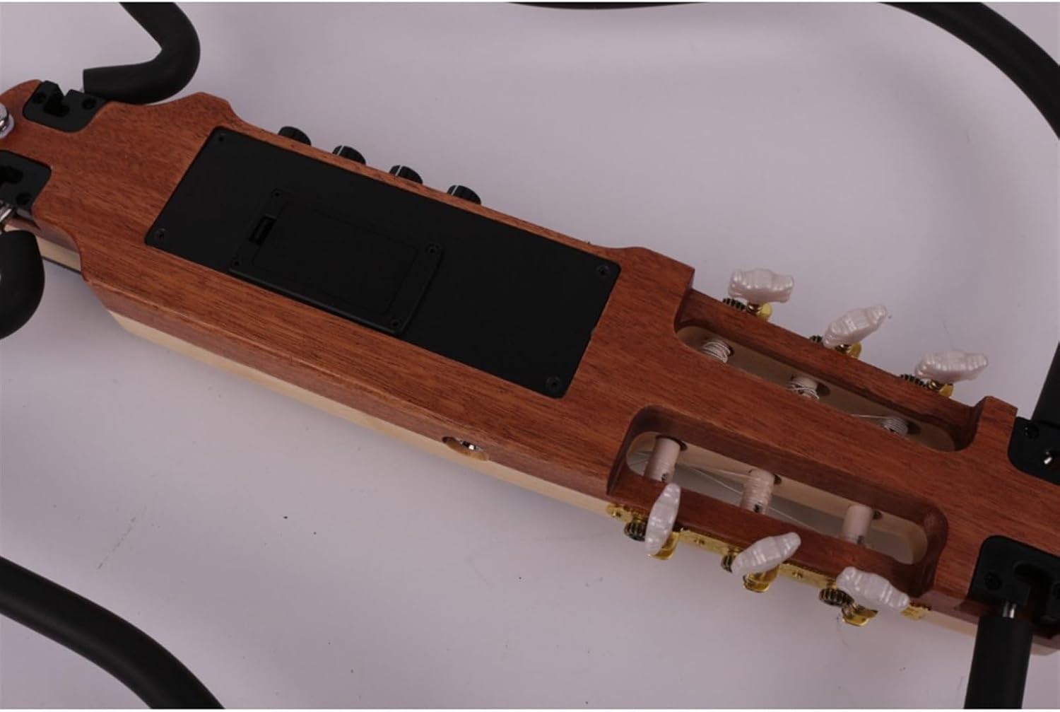 22 Frets Silent Nylon String Headless Electric Guitar Built in Effector Travel Portable Foldable Guitar Professional Headless Guitar (Color : 01)