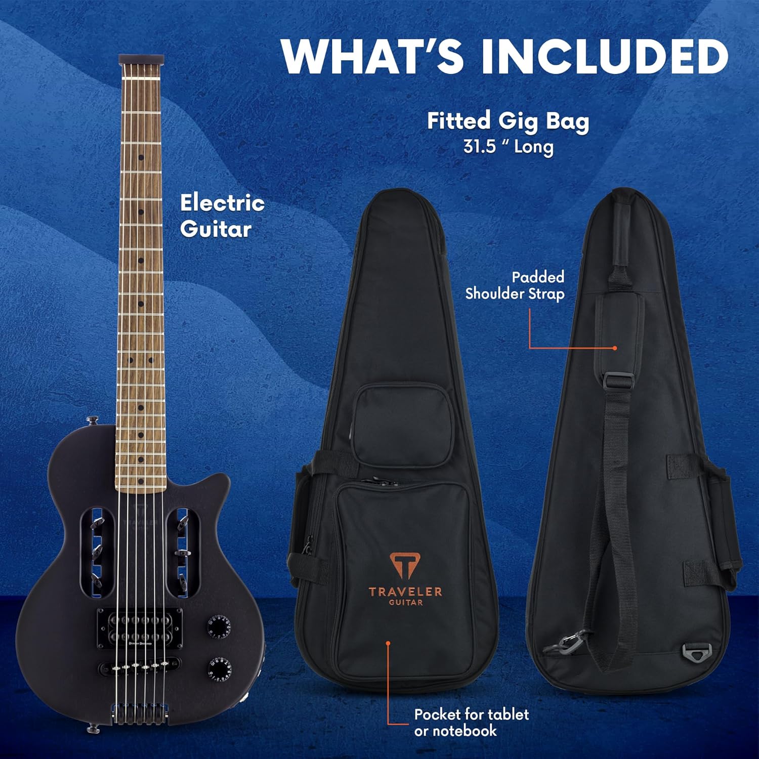 Traveler Guitar 6 String Solid-Body Electric Guitar, Right, Black Matte (EG1B BKM)