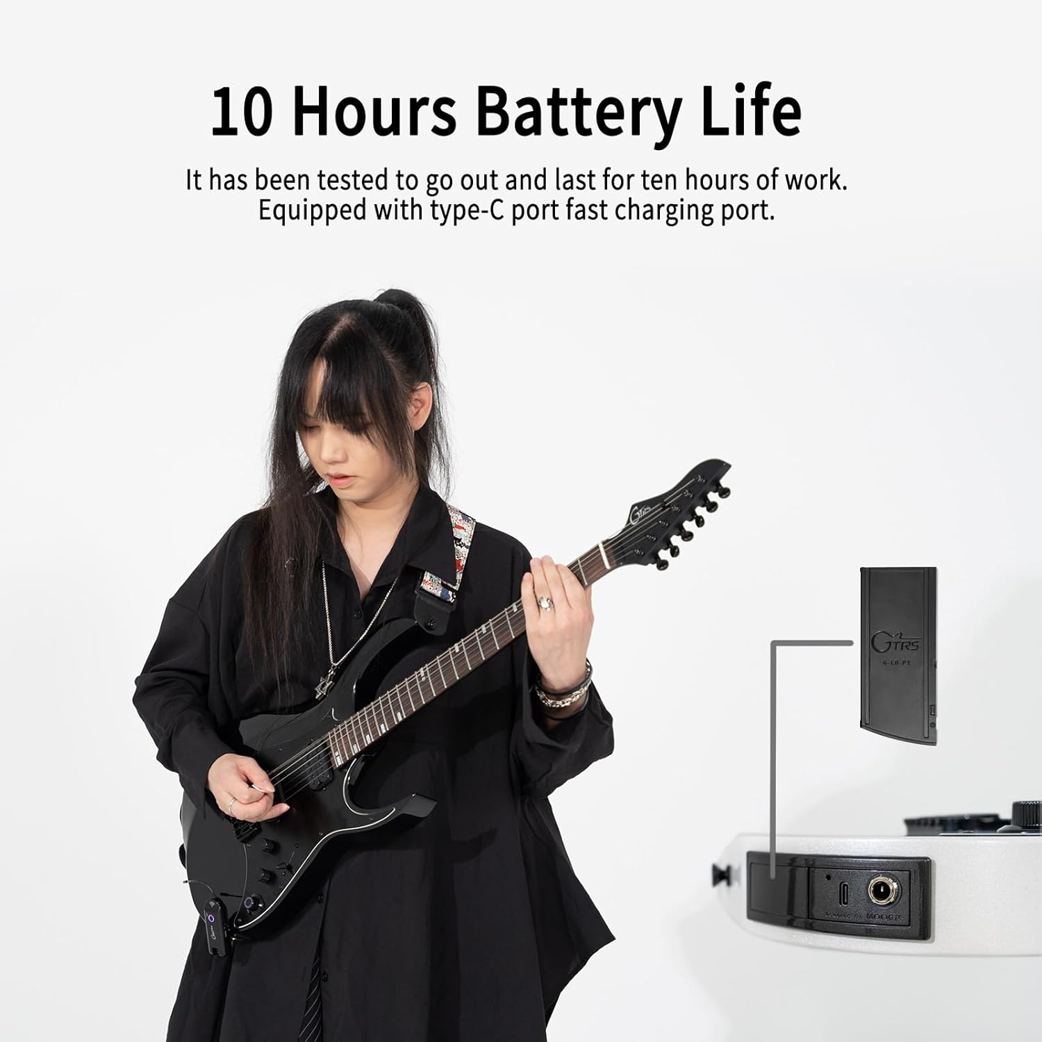 GTRS M800 Smart Electric Guitar Kit With Effects, Practice Guitar Intelligent System With HH Pickup, 80s Loop, 40 Drummer, 10H Bettaty Life, 6 Strings, Right Hand