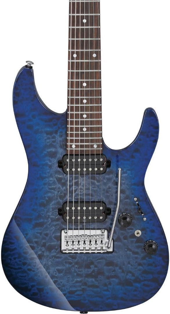 Ibanez Premium AZ427P2QM 7-string Electric Guitar - Twilight Blue Burst