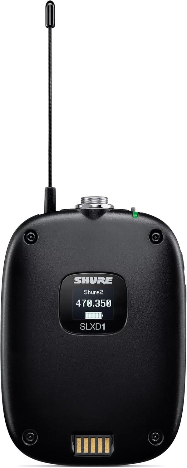 Shure SLXD14/UL4B Digital Wireless Microphone System - Includes SLXD1 Bodypack Transmitter, UL4B UniPlex Cardioid Lavalier Mic, and SLXD4 Receiver with 19