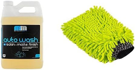 Chemical Guys CWS_995M Car Wash Starter Bundle - Meticulous Matte Car Wash Soap, 128 oz (1 Gallon), Fruity Bubble Gum Scent + Green Chenille Wash Mitt (2 Items) Works on Cars, Trucks, SUVs, RVs & More