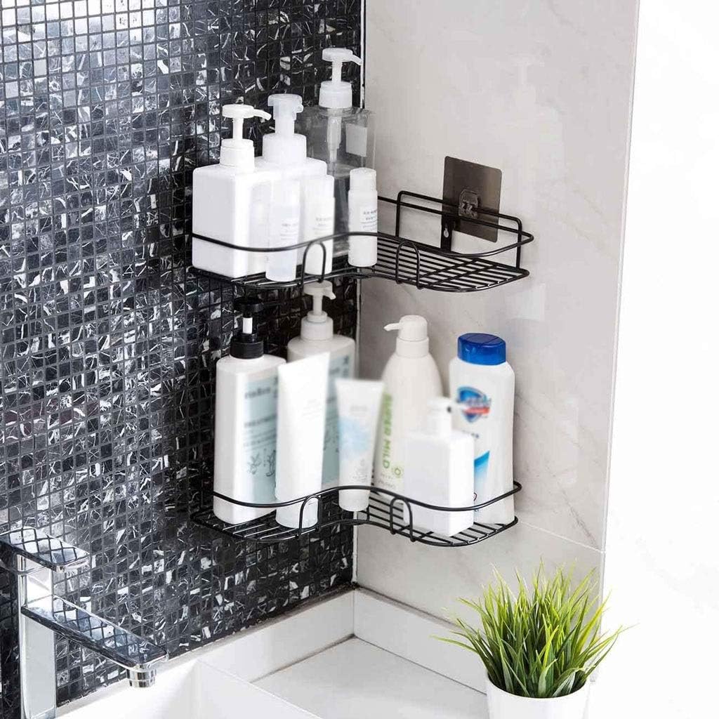 Caddy Storage Basket Bathroom Corner Shelf Stainless Steel Wall Mounted Triangle Rack for Kitchen