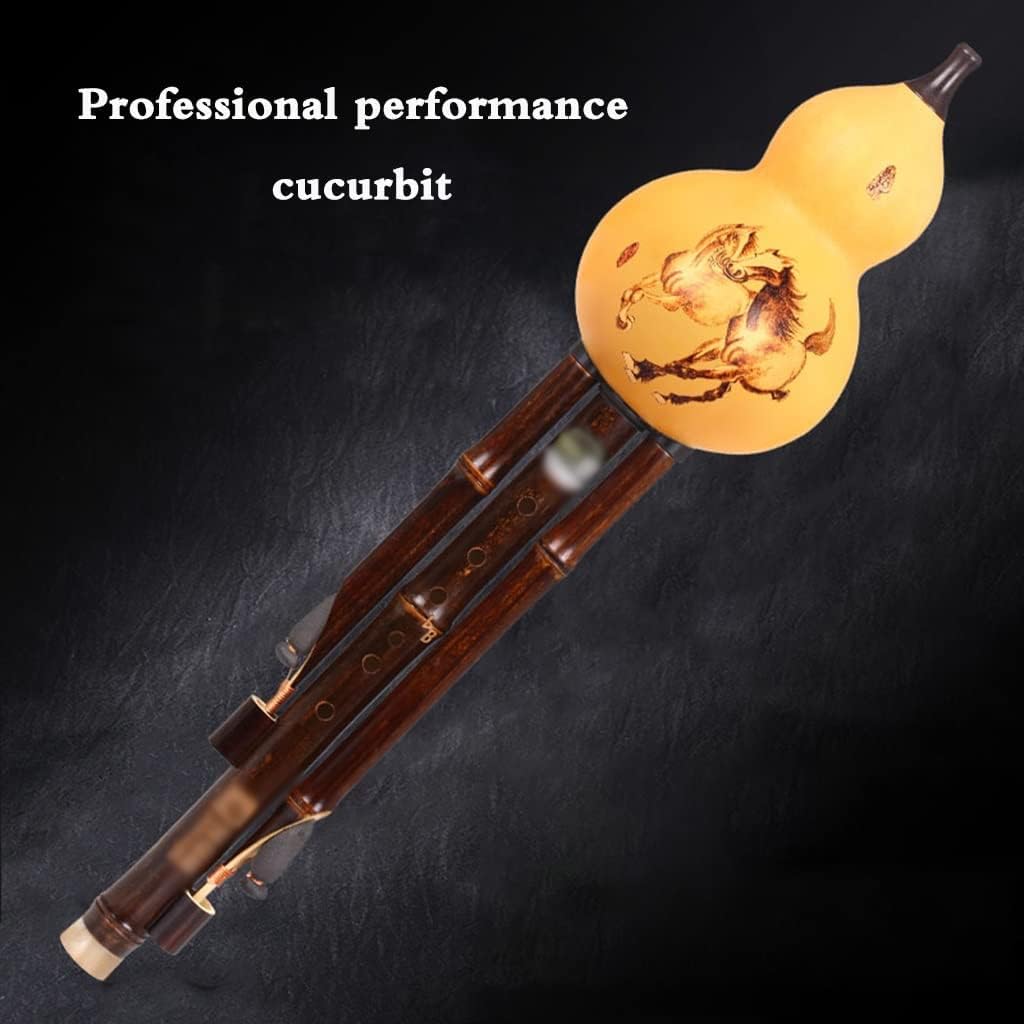 Woodwind Music Playing Gourd Flute Woodwind Instrument Playing The On Stage Children Develop Interest in Musical Instruments for Elders, People Who Love Music (Brown F)