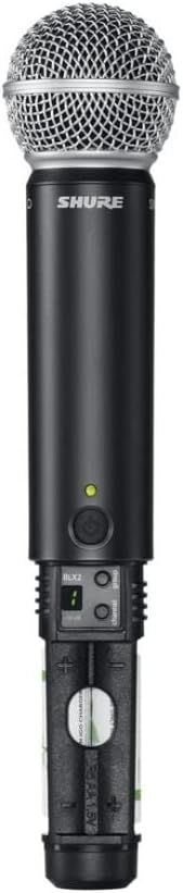 Shure BLX1288/W85 UHF Wireless Microphone System, 300ft Range, 14-Hour Battery Life, Includes Handheld & Lavalier Mics, Dual Channel Receiver, H11 Band