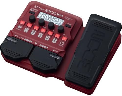 Zoom B1X Four Bass Multi-Effects Processor with Expression Pedal + 4x AA Batteries With Charger + Cleaning kit + Wire Ties