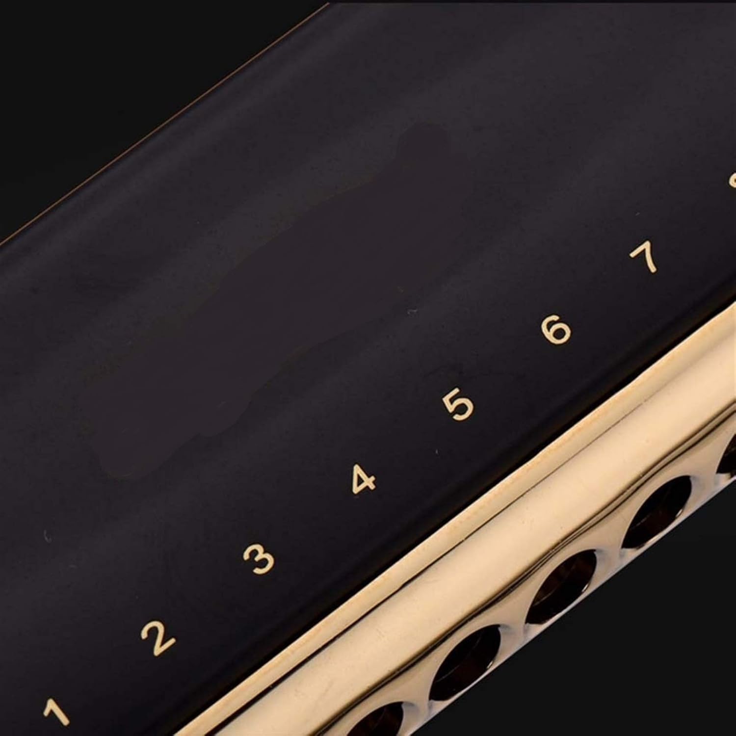 Harmonica Chromatic Harmonica 16 Holes 64 Tone Mouth Organ Instrumentos Key C Professional Musical Instruments Harp (Color : Blk Brass Comb Key C)